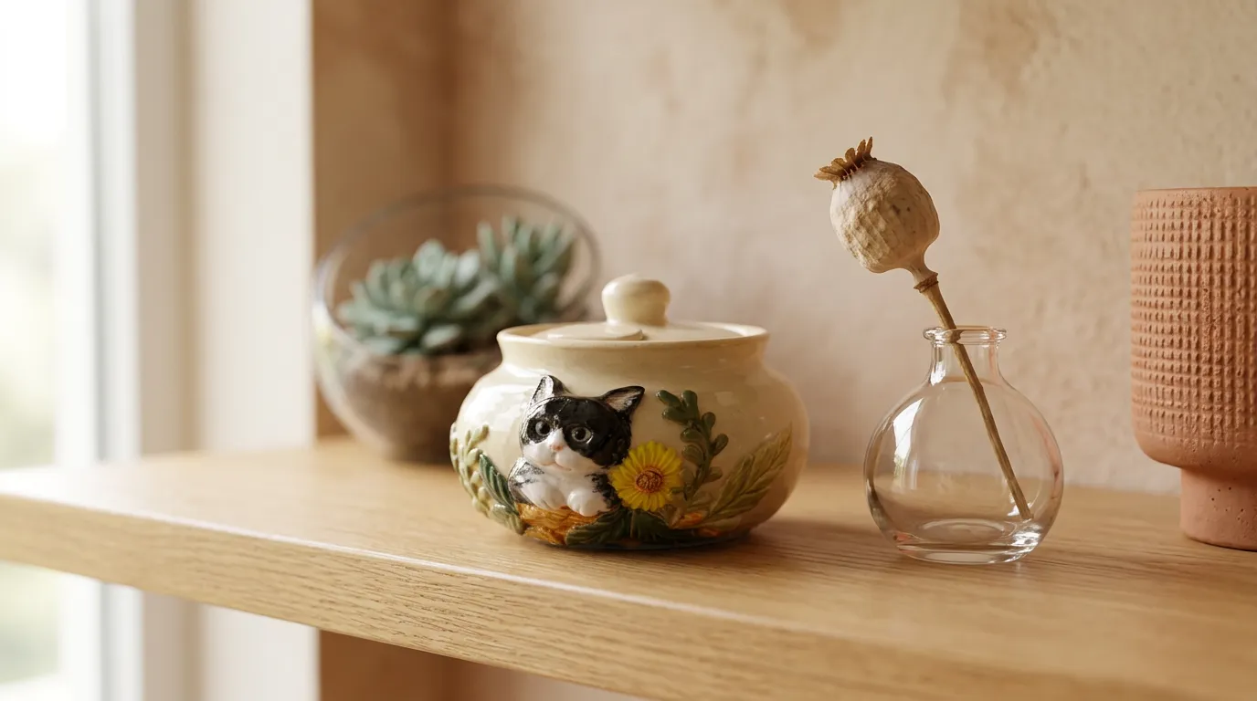 Handgefertigte Porzellan-Tierurne von Tonseele – personalisierte Urne für Haustiere